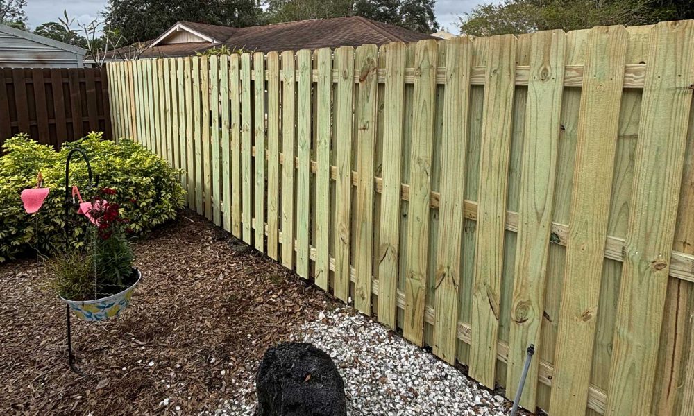 Wood Shadow Box Fence 1