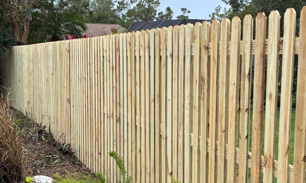 Wood Shadow Box Fence 3