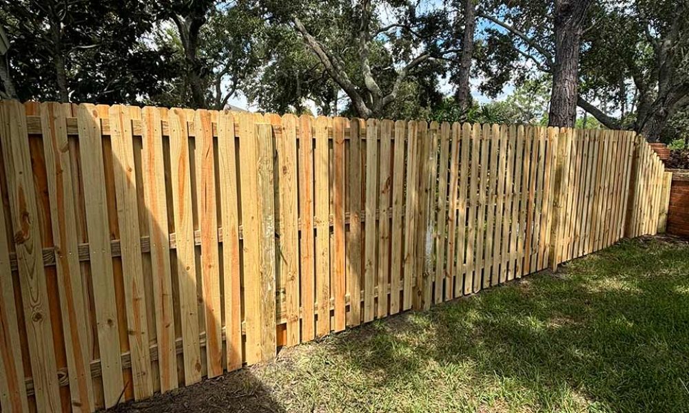 Wood Shadow Box Fence 6